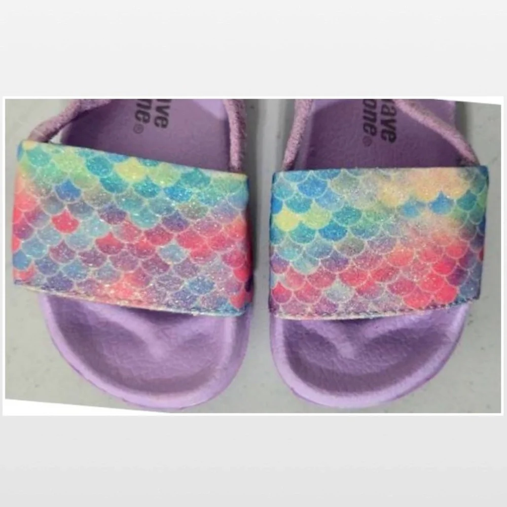 New Wave Zone Shoes Kid Size 6 7 Toddler Girls Mermaid Purple Sandal NWT